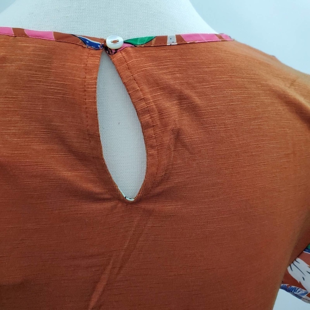 Women's Anthropologie Dolan Left Coast Collection Pleated Top Terra Cotta - Picture 4 of 4